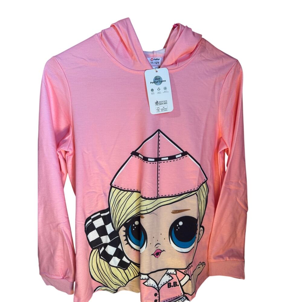 PatPat LOL Surprise Girls 2 Piece Hoodie & Checkerboard Pants Set 11-12Y NWT